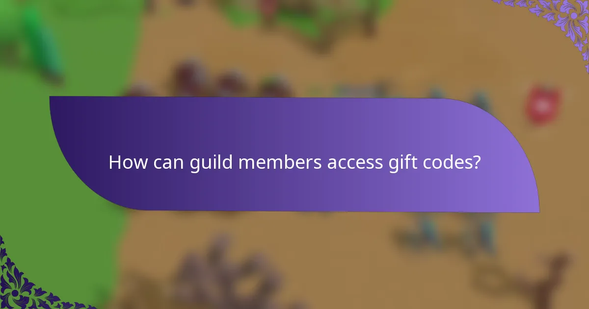 How can guild members access gift codes?