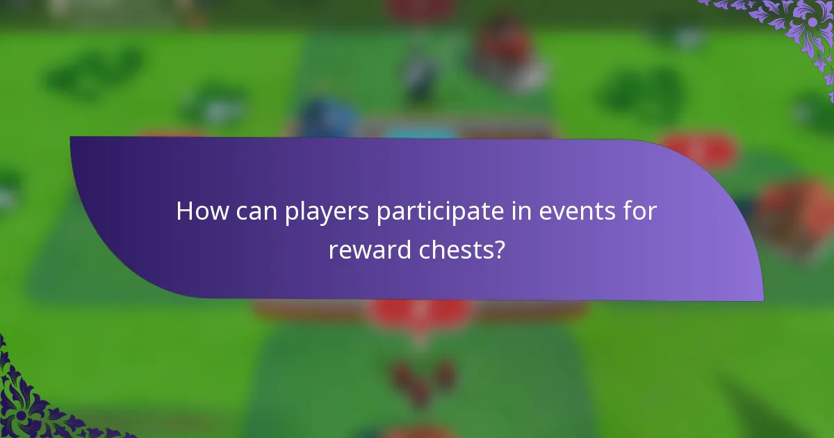 How can players participate in events for reward chests?
