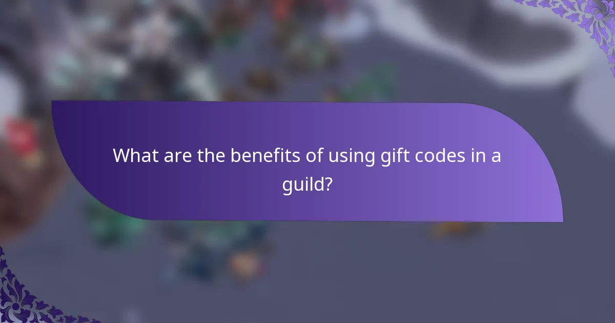What are the benefits of using gift codes in a guild?