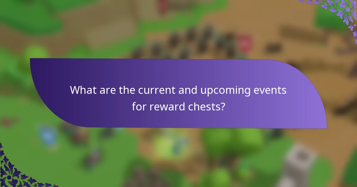 What are the current and upcoming events for reward chests?