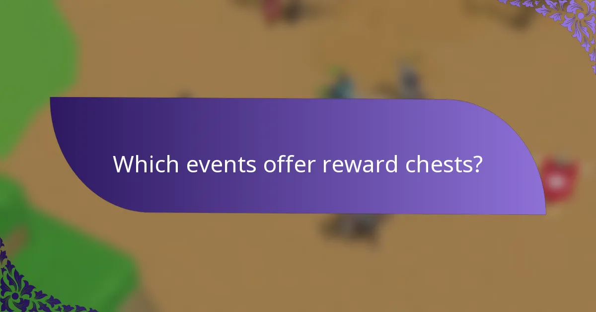 Which events offer reward chests?