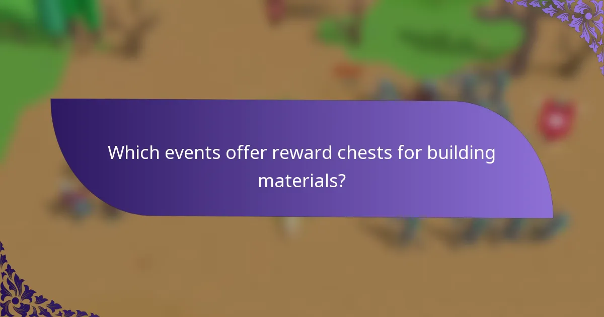 Which events offer reward chests for building materials?